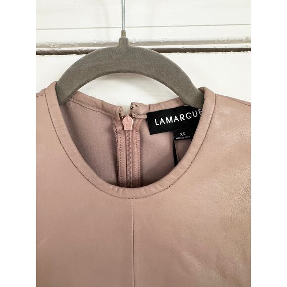 LAMARQUE SOFIA SLEEVELESS LEATHER TOP SIROCCO - Picture 4 of 7